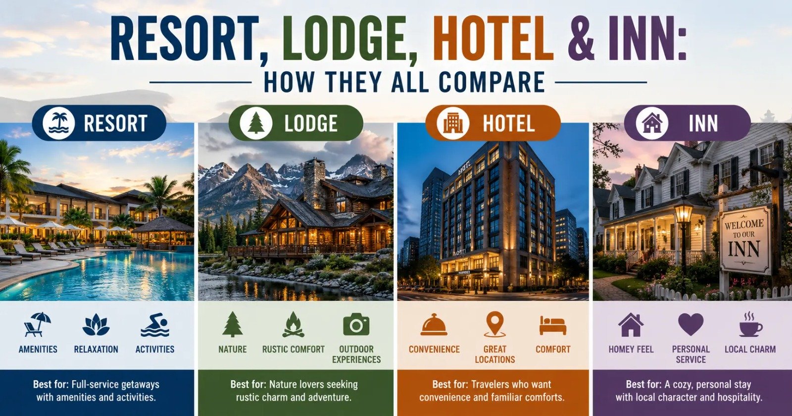 Resort, Lodge, Hotel, and Inn How They All Compare