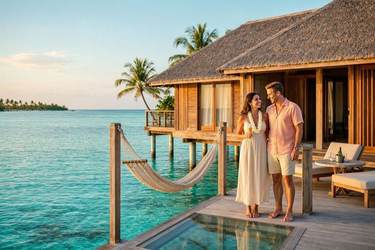overwater bungalow honeymoon